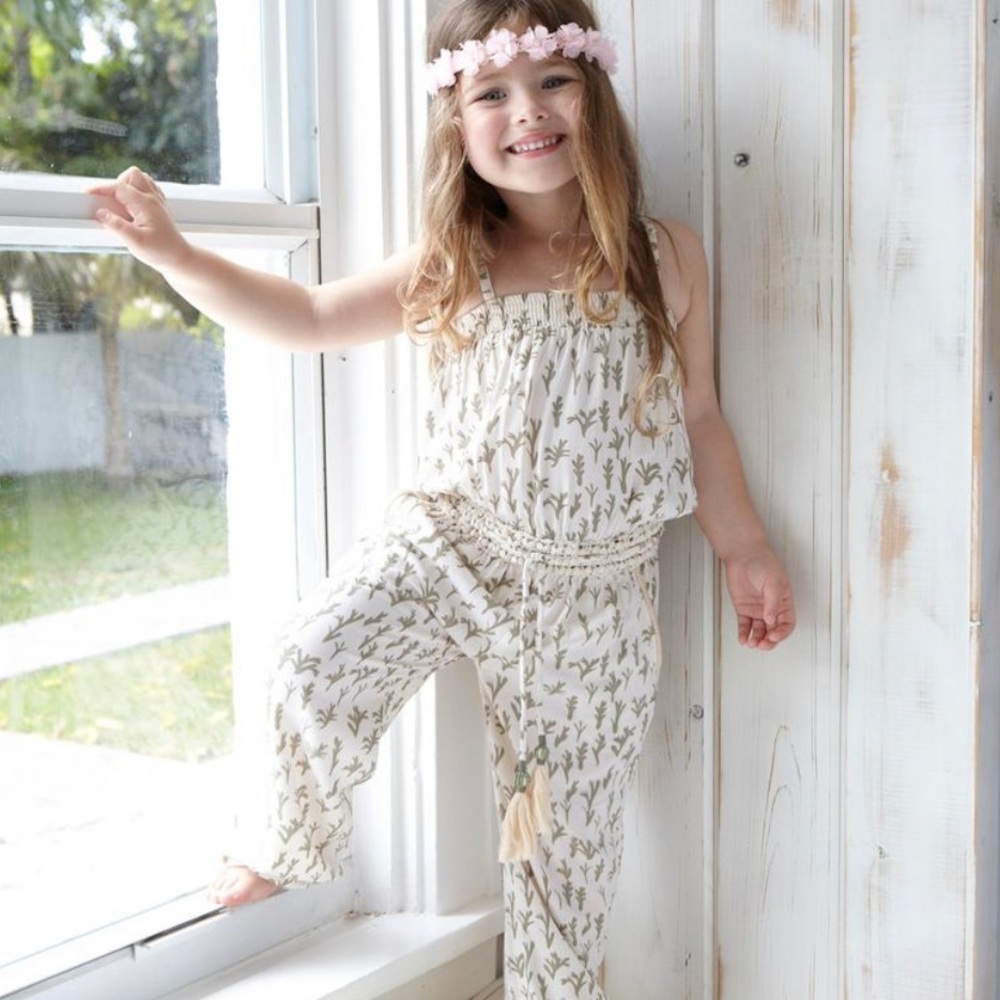 NWT Girls Skemo Elastic Long Jumper in Camel Size S